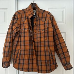 Ariat Men's Plaid Jacket in Orange and Black